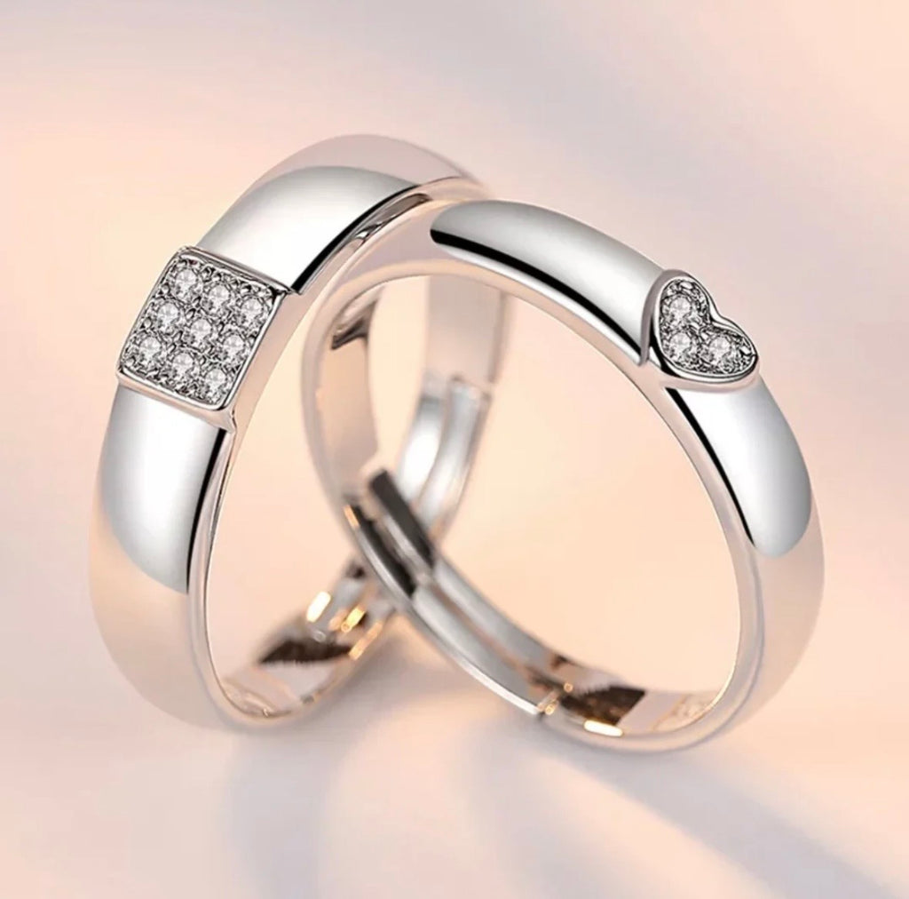 Heart Love Couple Rings