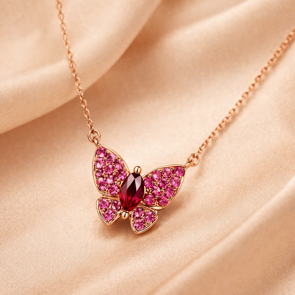 Sterling Red Ruby Pendant