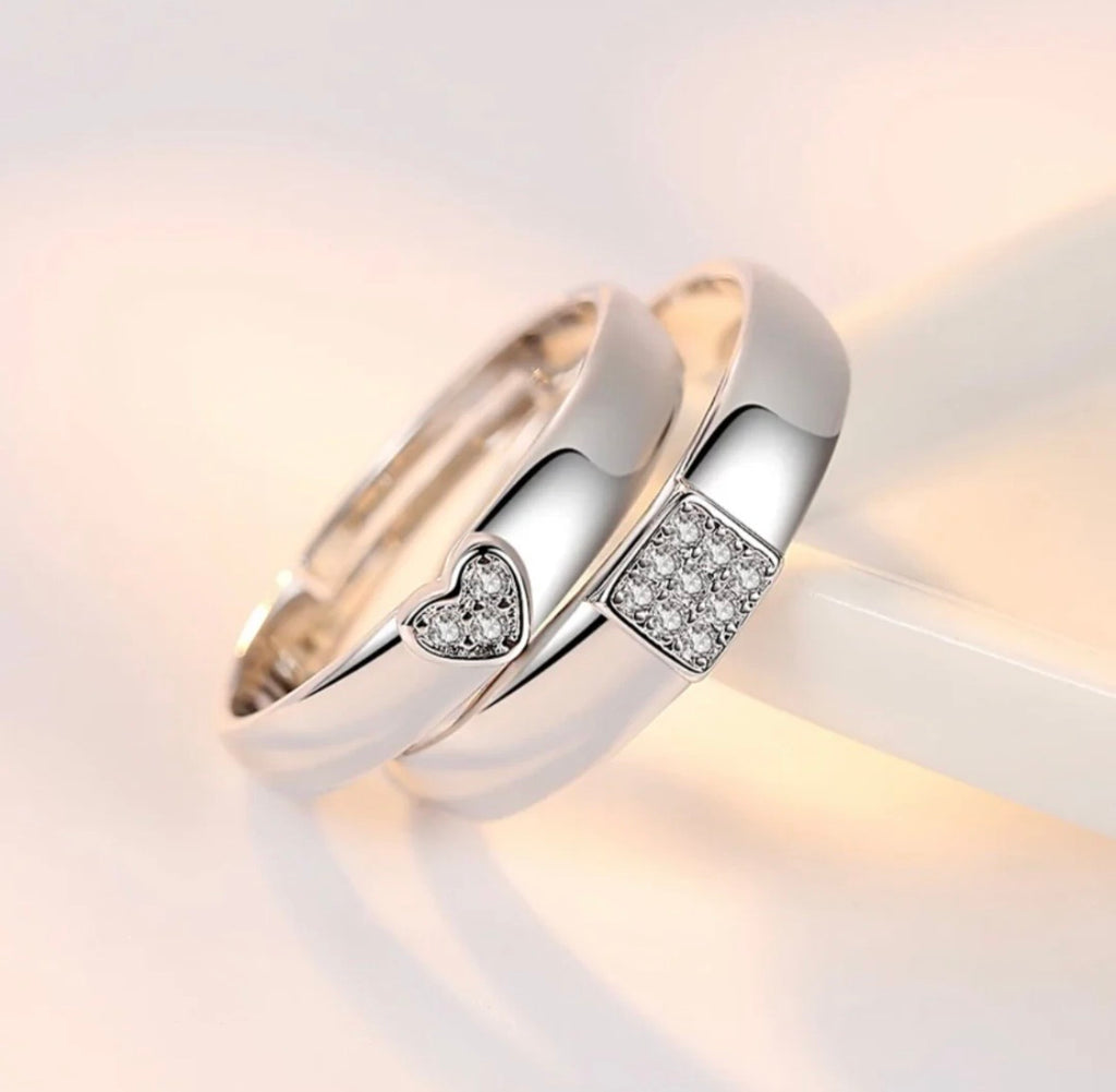 Heart Love Couple Rings
