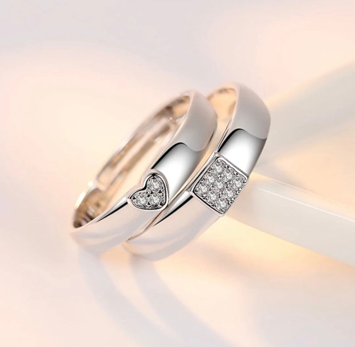 Heart Love Couple Rings