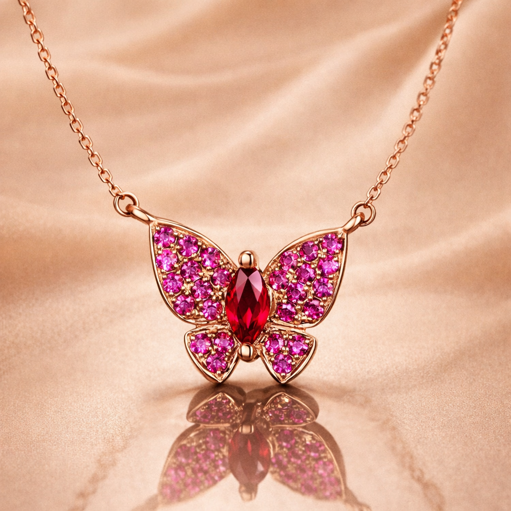 Sterling Red Ruby Pendant