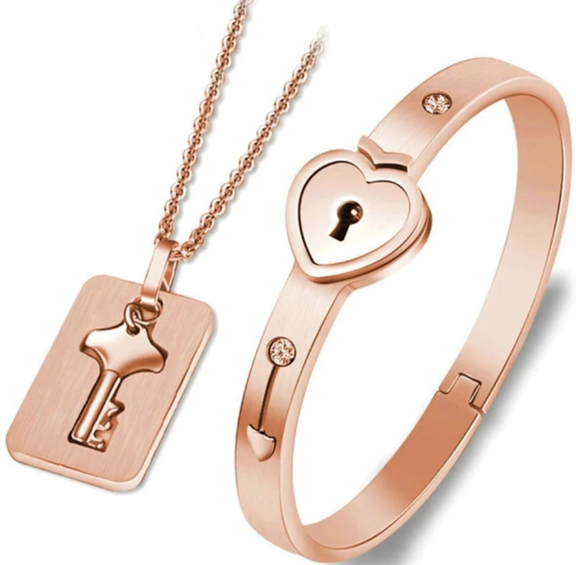 LOVE LOCK BRACELET WITH NECKLACE KEY