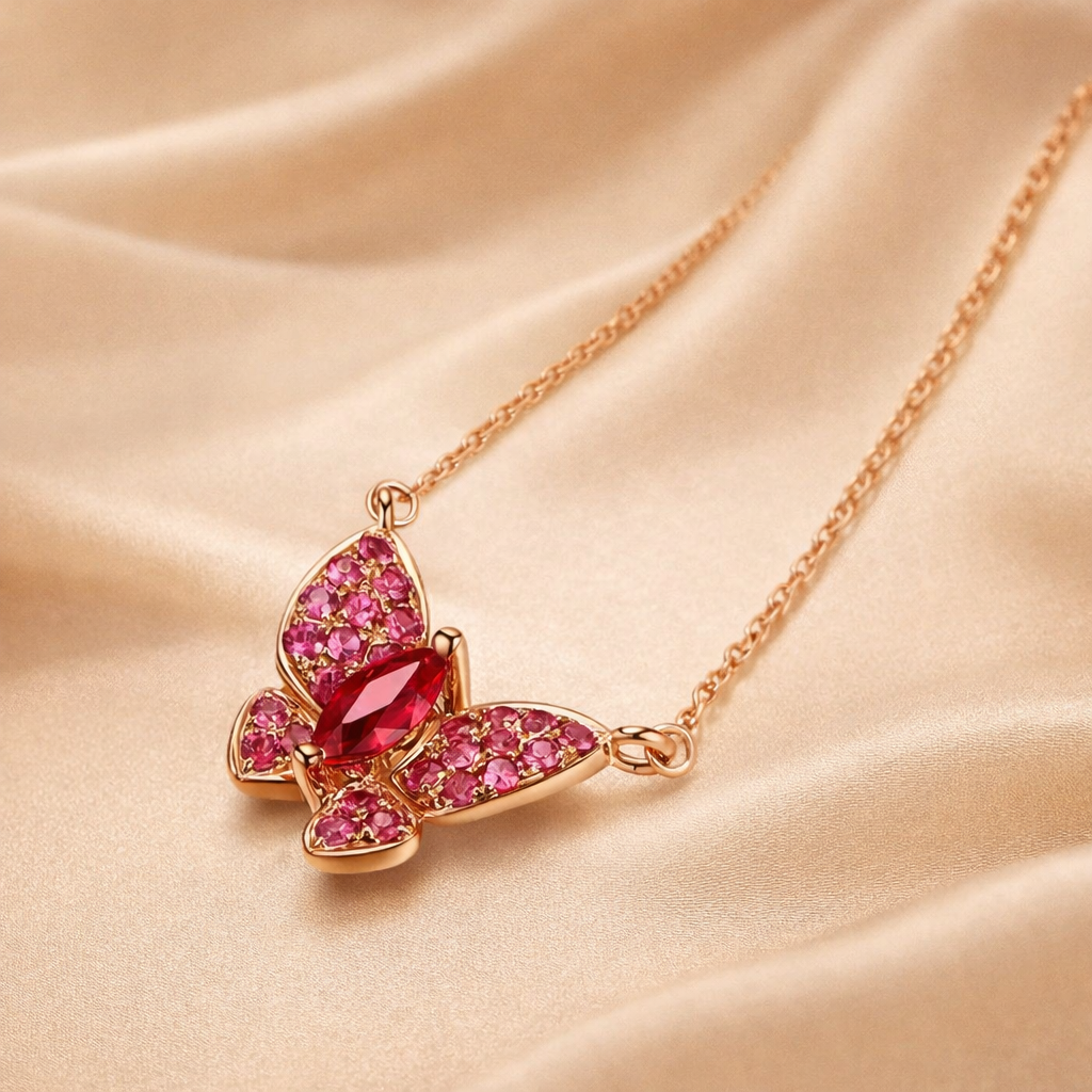 Sterling Red Ruby Pendant