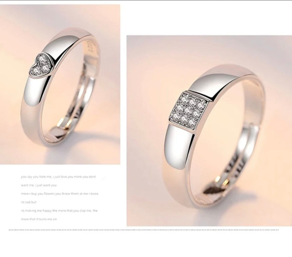 Heart Love Couple Rings