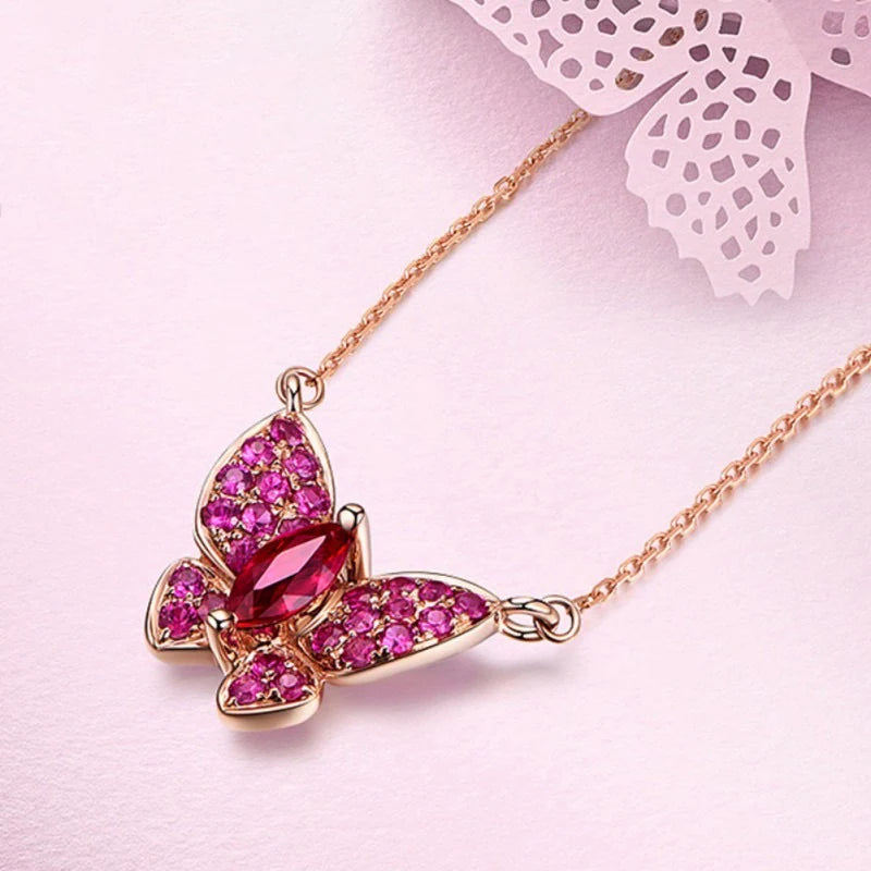 Sterling Red Ruby Pendant